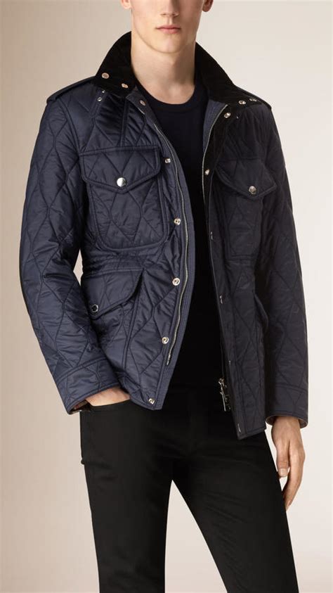 burberry london long down jacket|Burberry diamond quilted field jacket.